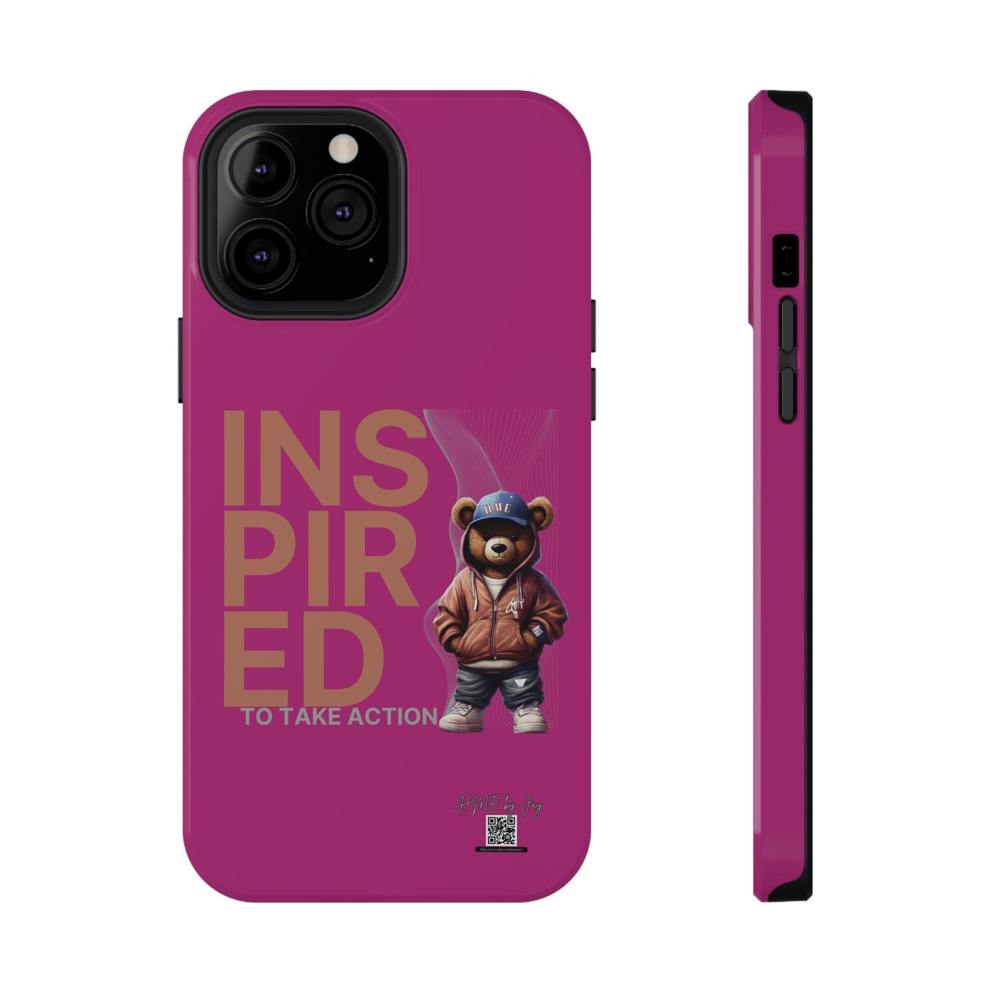 Phone Cases - HME Logo Bear, Inspired to take action Pink