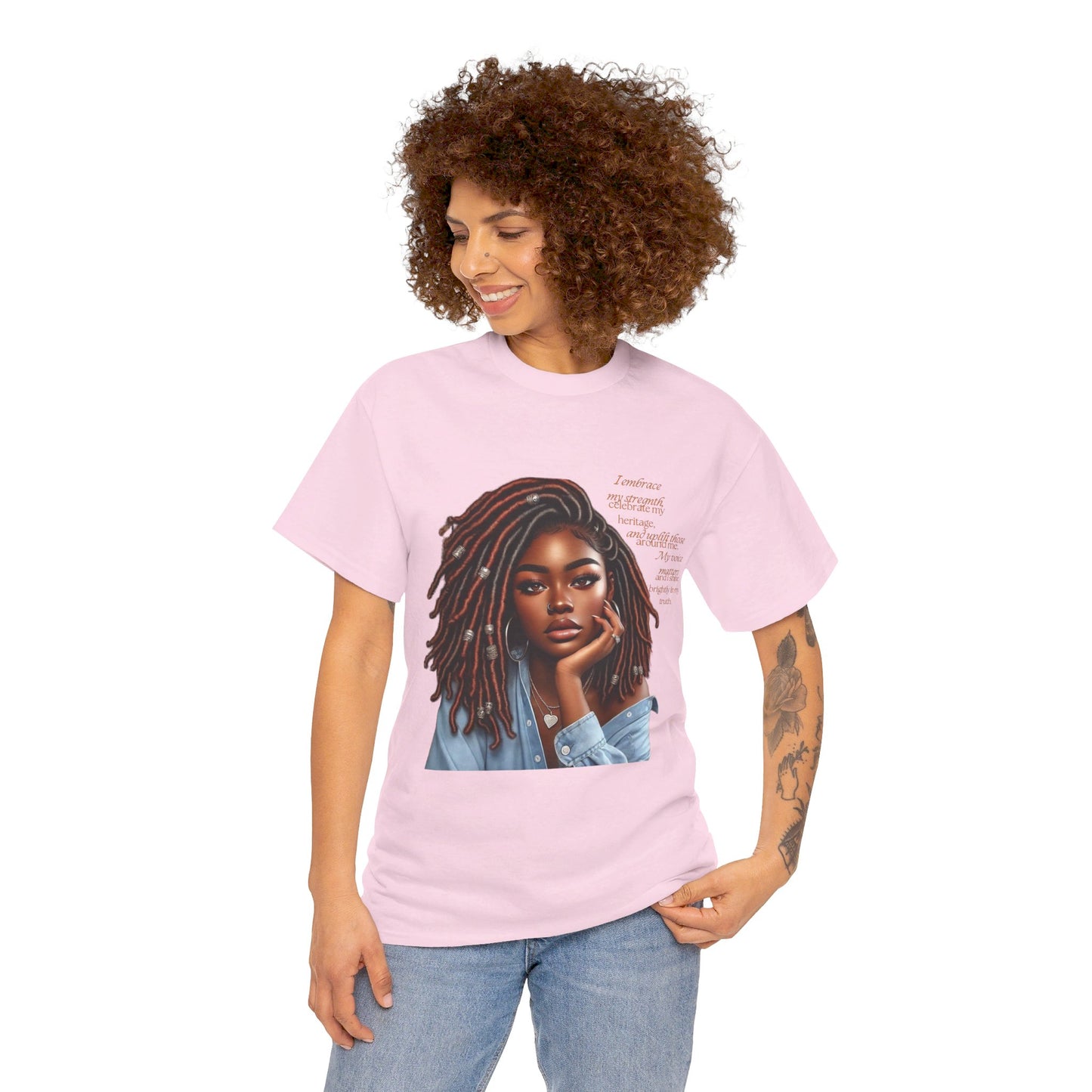 Ahnye’s Melanin Collection I embrace my strength Unisex Heavy Cotton Tee