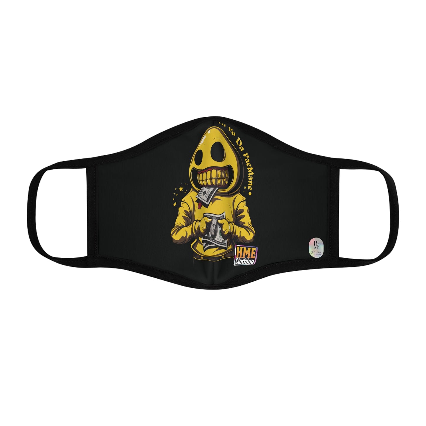 Da Pacmane Collection (Black) Fitted 2 layer Polyester Face Mask