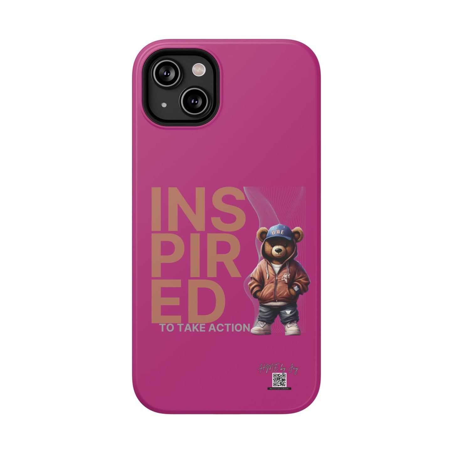 Phone Cases - HME Logo Bear, Inspired to take action Pink