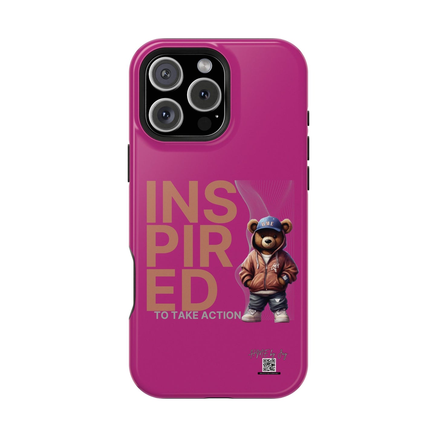 Phone Cases - HME Logo Bear, Inspired to take action Pink
