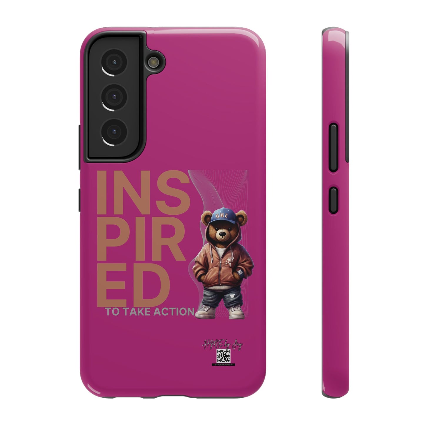 Phone Cases - HME Logo Bear, Inspired to take action Pink