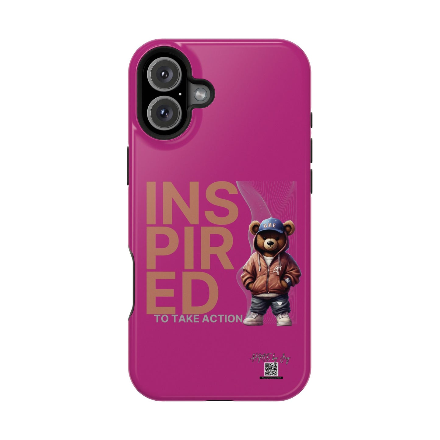 Phone Cases - HME Logo Bear, Inspired to take action Pink