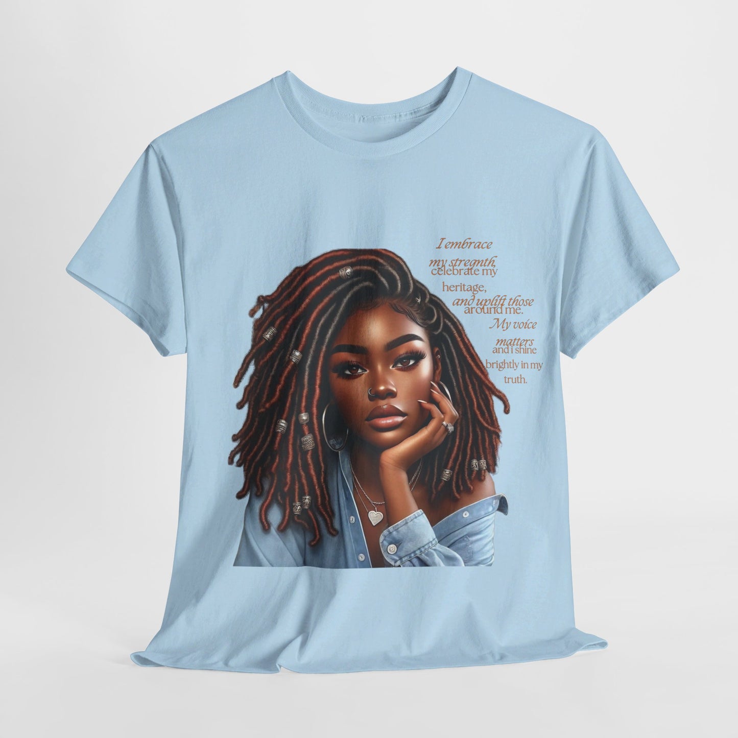 Ahnye’s Melanin Collection I embrace my strength Unisex Heavy Cotton Tee