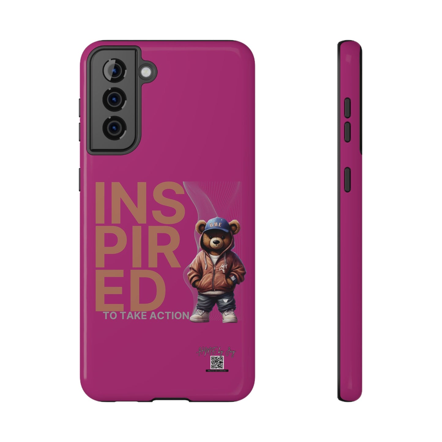 Phone Cases - HME Logo Bear, Inspired to take action Pink
