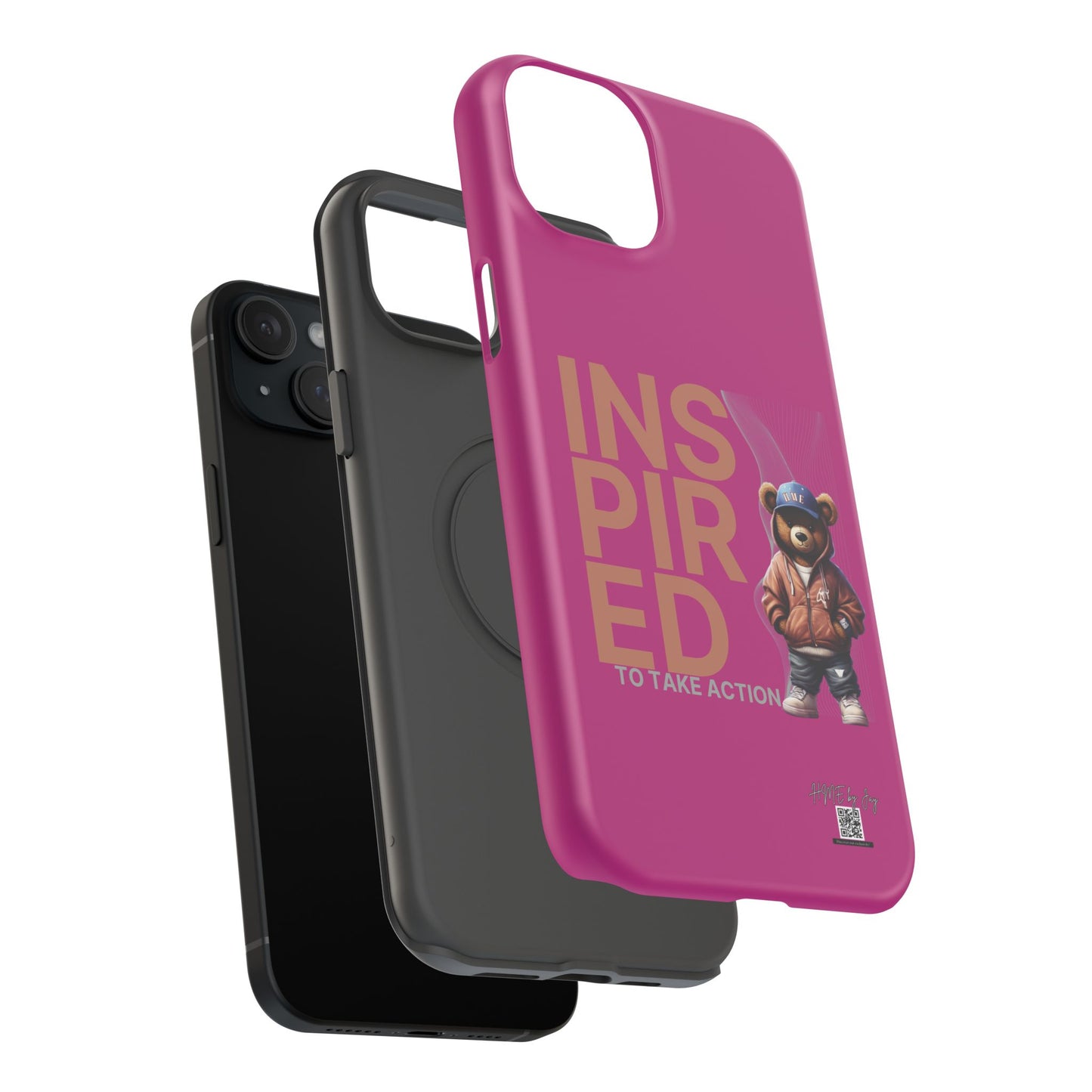 Phone Cases - HME Logo Bear, Inspired to take action Pink