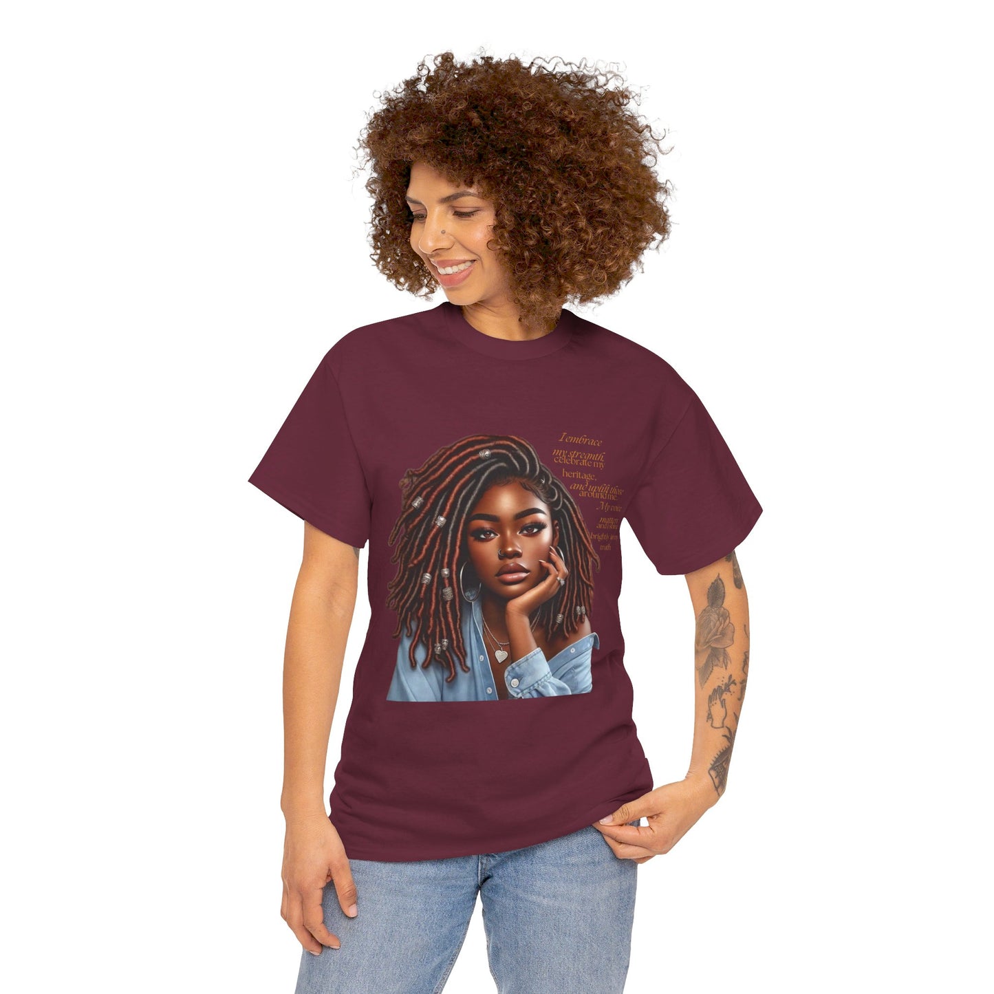 Ahnye’s Melanin Collection I embrace my strength Unisex Heavy Cotton Tee