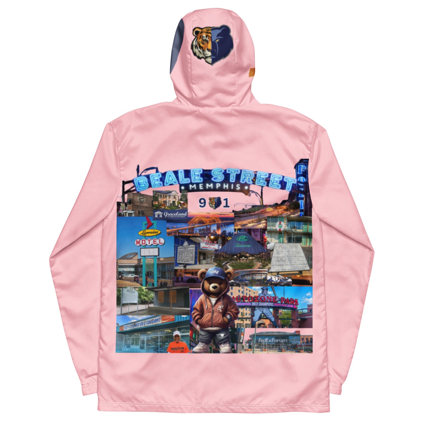 The Rep Yo City Collection Pink Memphis (901) Unisex windbreaker