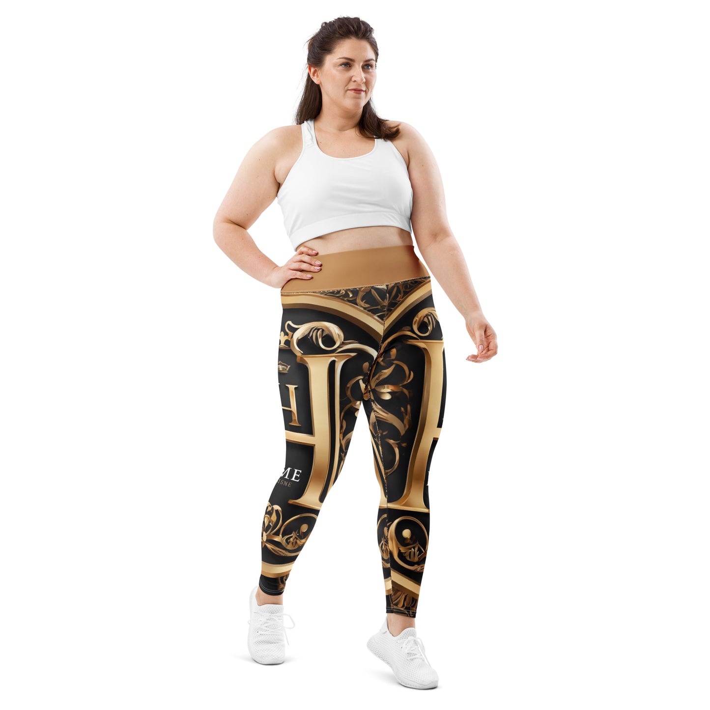 The Lou Collection Plus Size Leggings (White Logo)