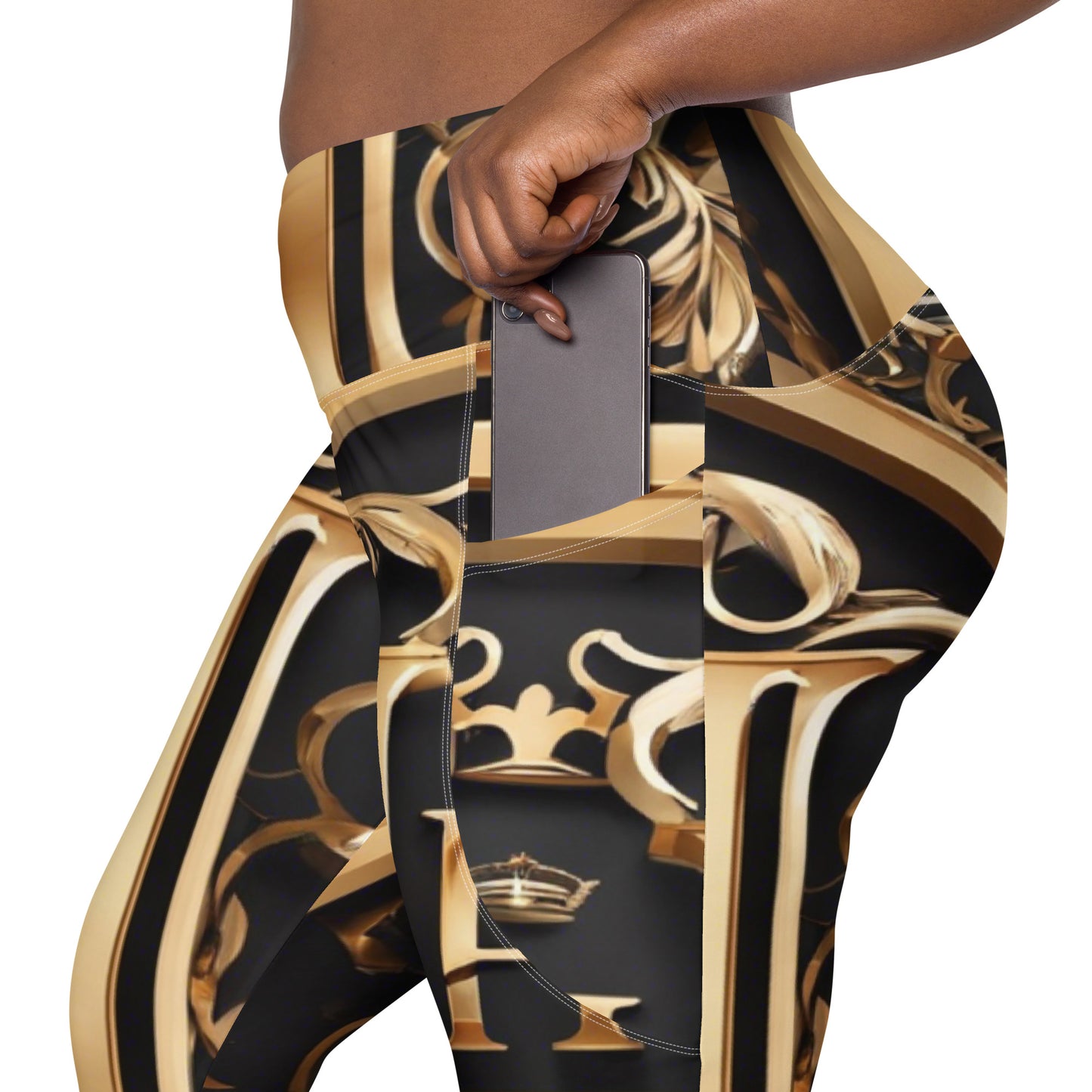 The Lou Collection Leggings with pockets (White Logo)