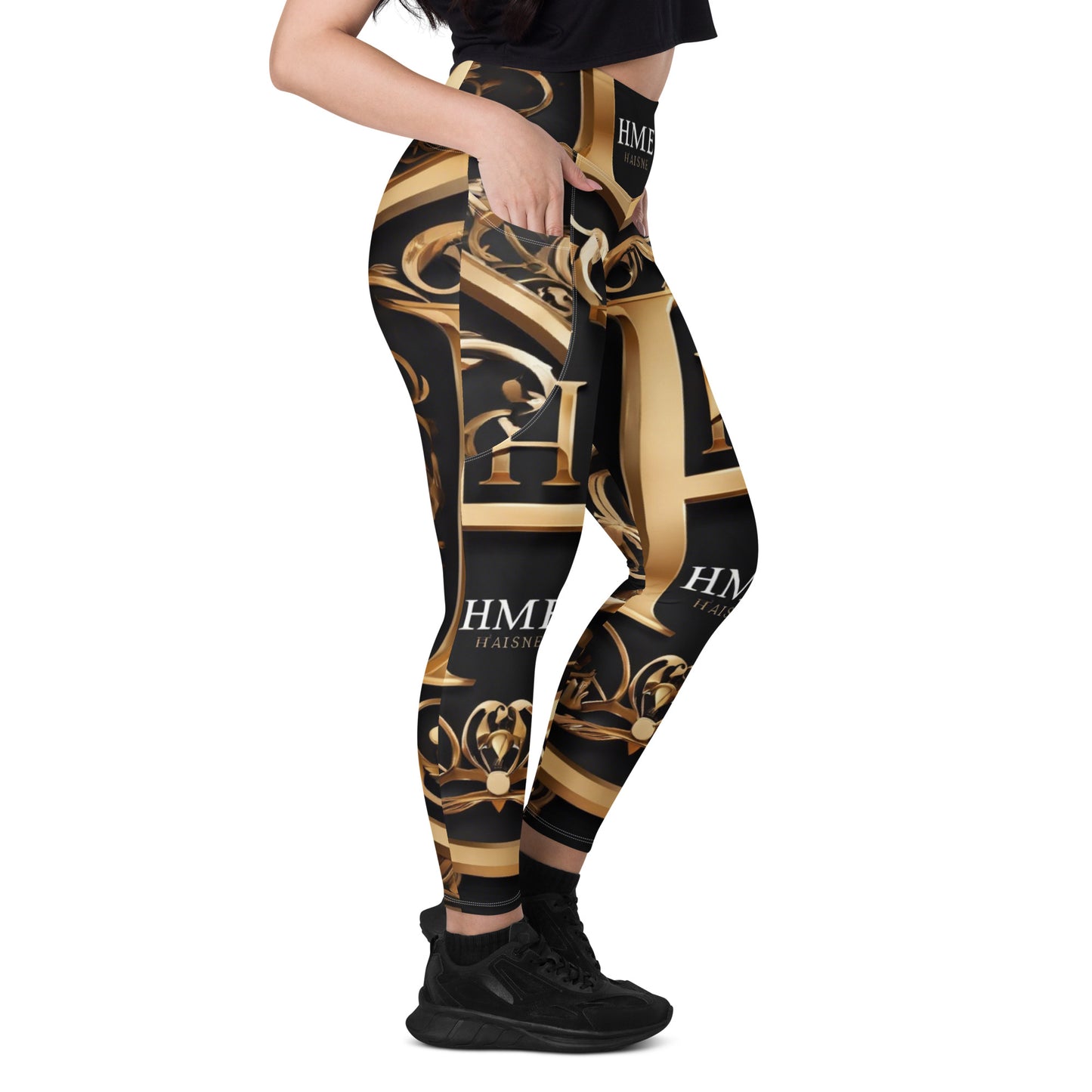 The Lou Collection Leggings with pockets (White Logo)