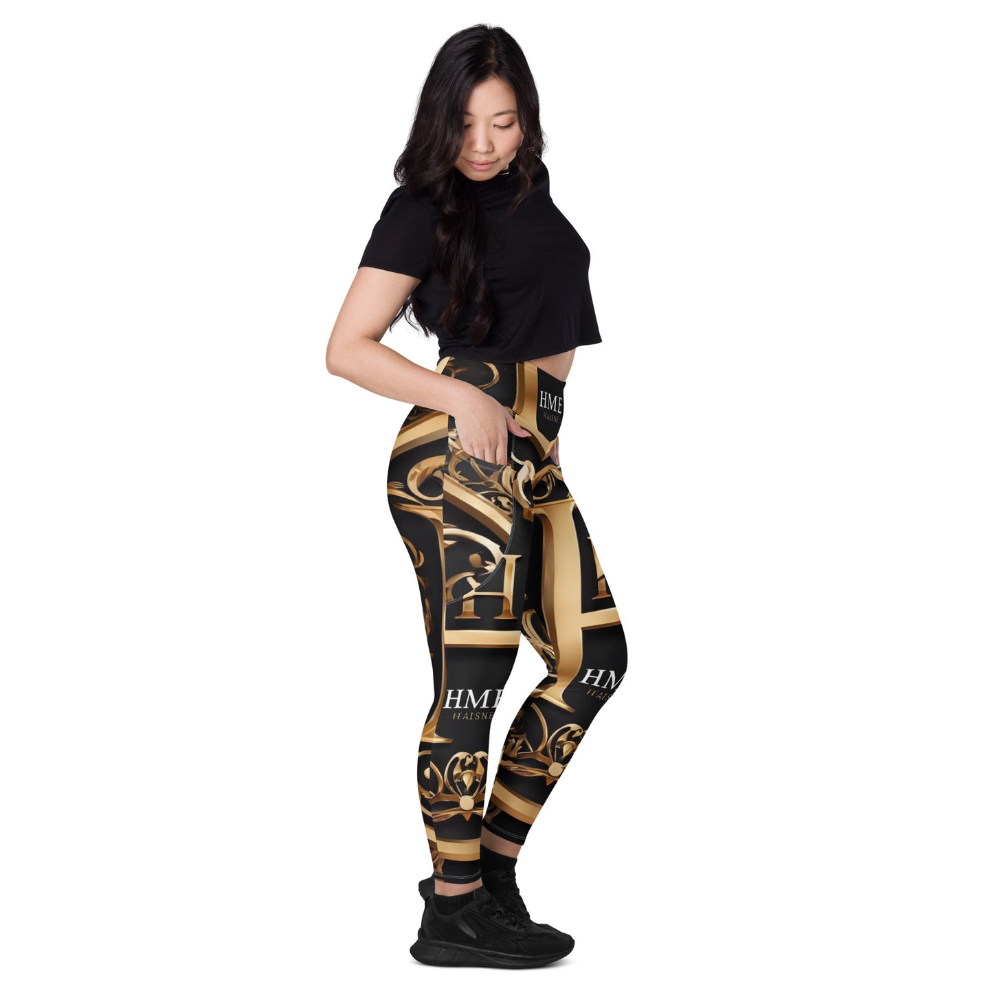 The Lou Collection Leggings with pockets (White Logo)