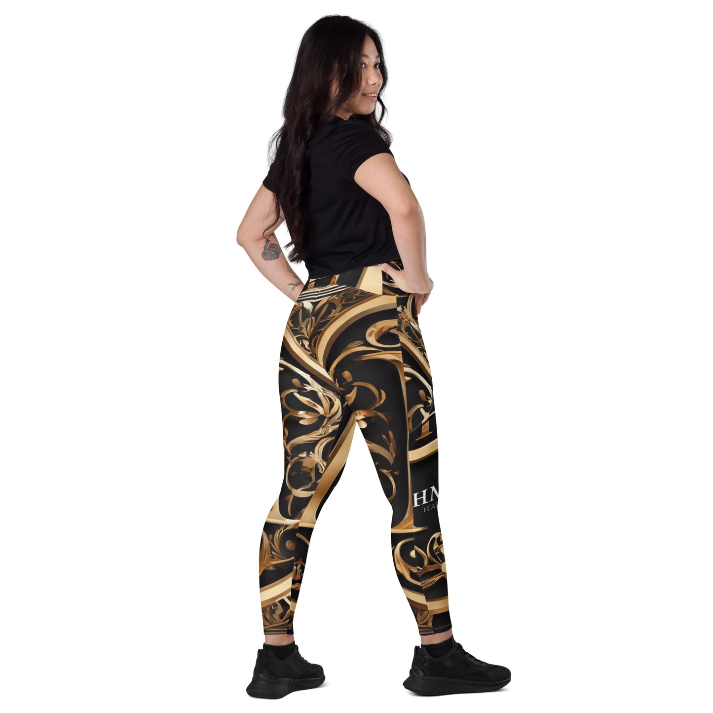 The Lou Collection Leggings with pockets (White Logo)