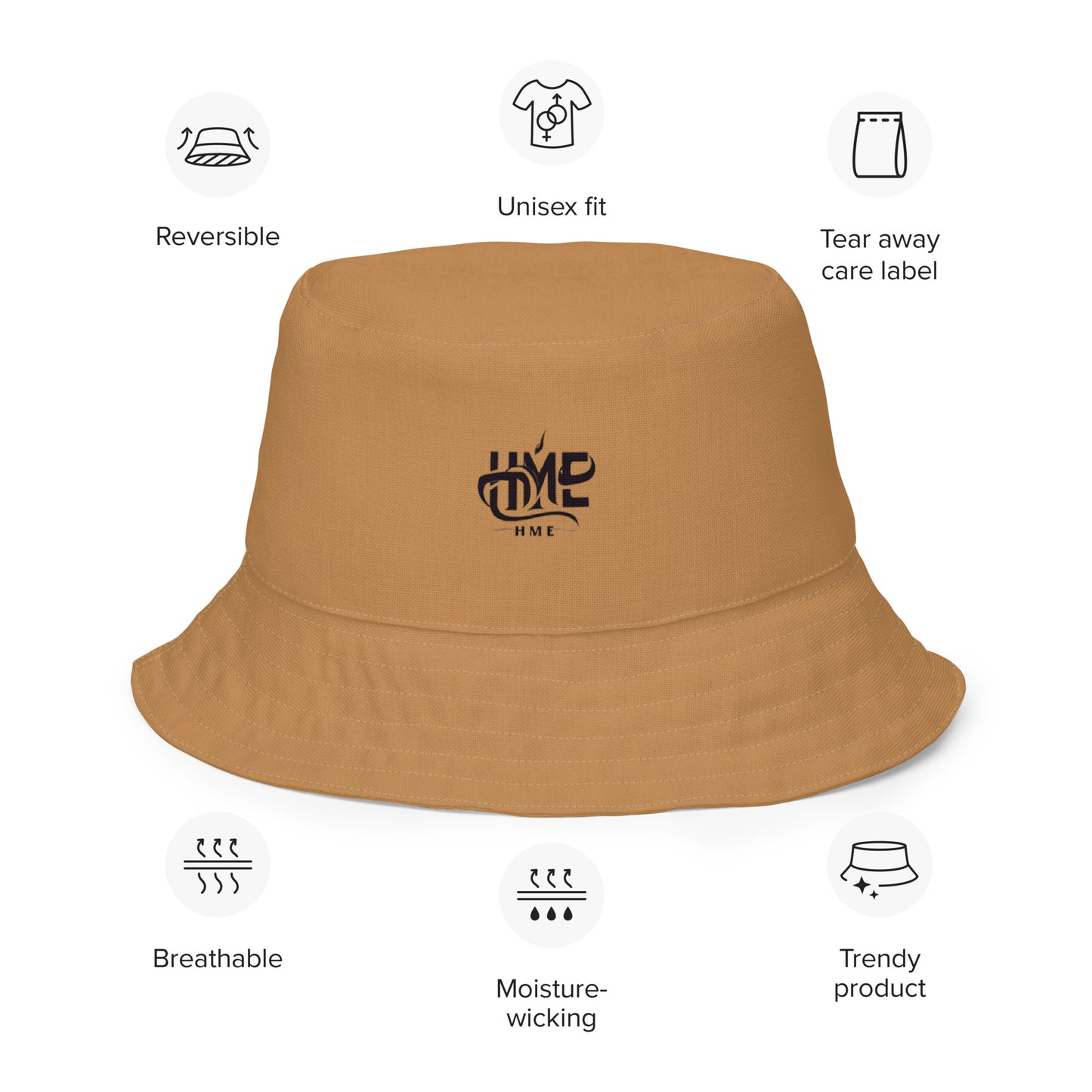 The Lou Collection Reversible bucket hat (White Logo)