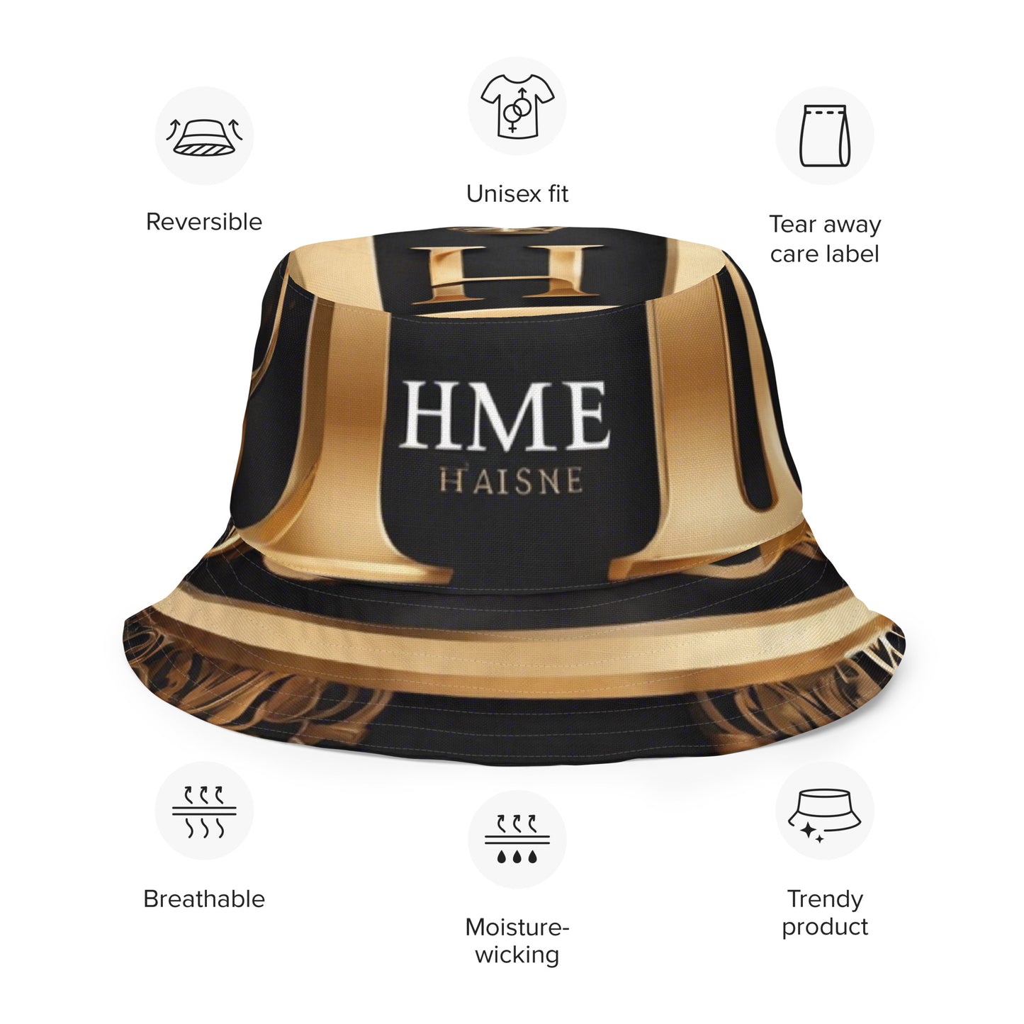The Lou Collection Reversible bucket hat (White Logo)