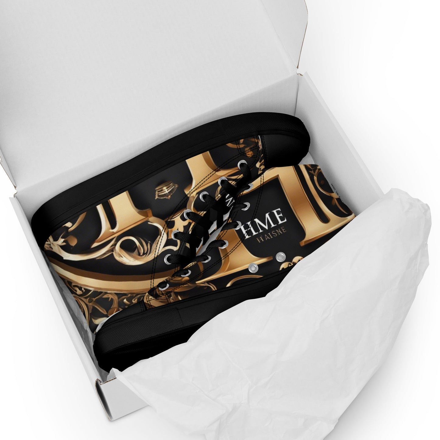 The Lou Collection Men’s high top canvas shoes (White Logo)