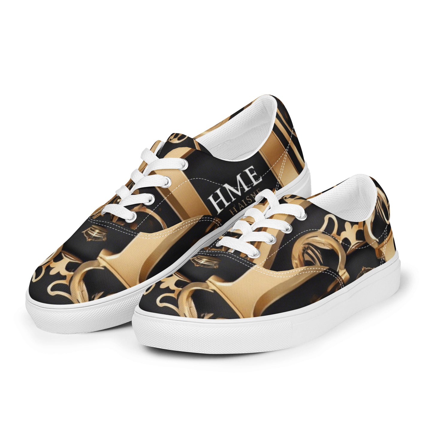 The Lou Collection Men’s lace-up canvas shoes (White)Logo