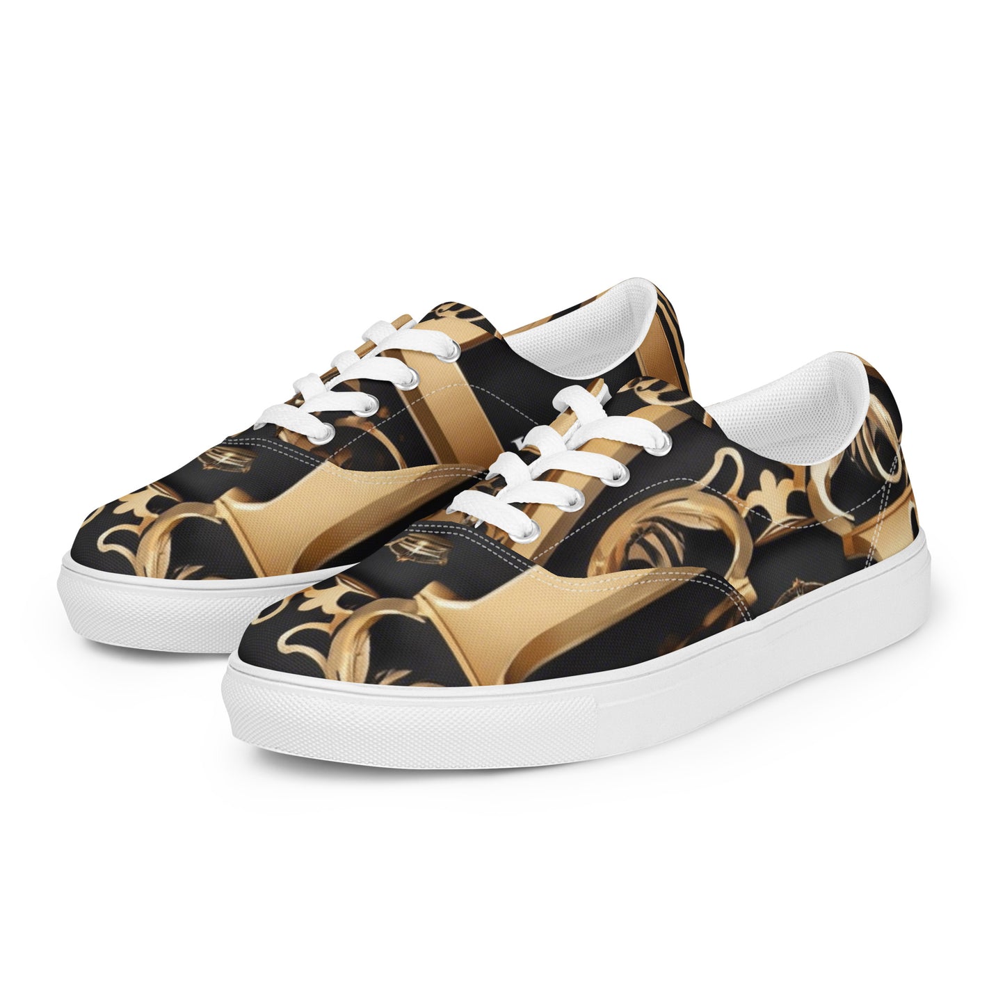 The Lou Collection Men’s lace-up canvas shoes (White)Logo