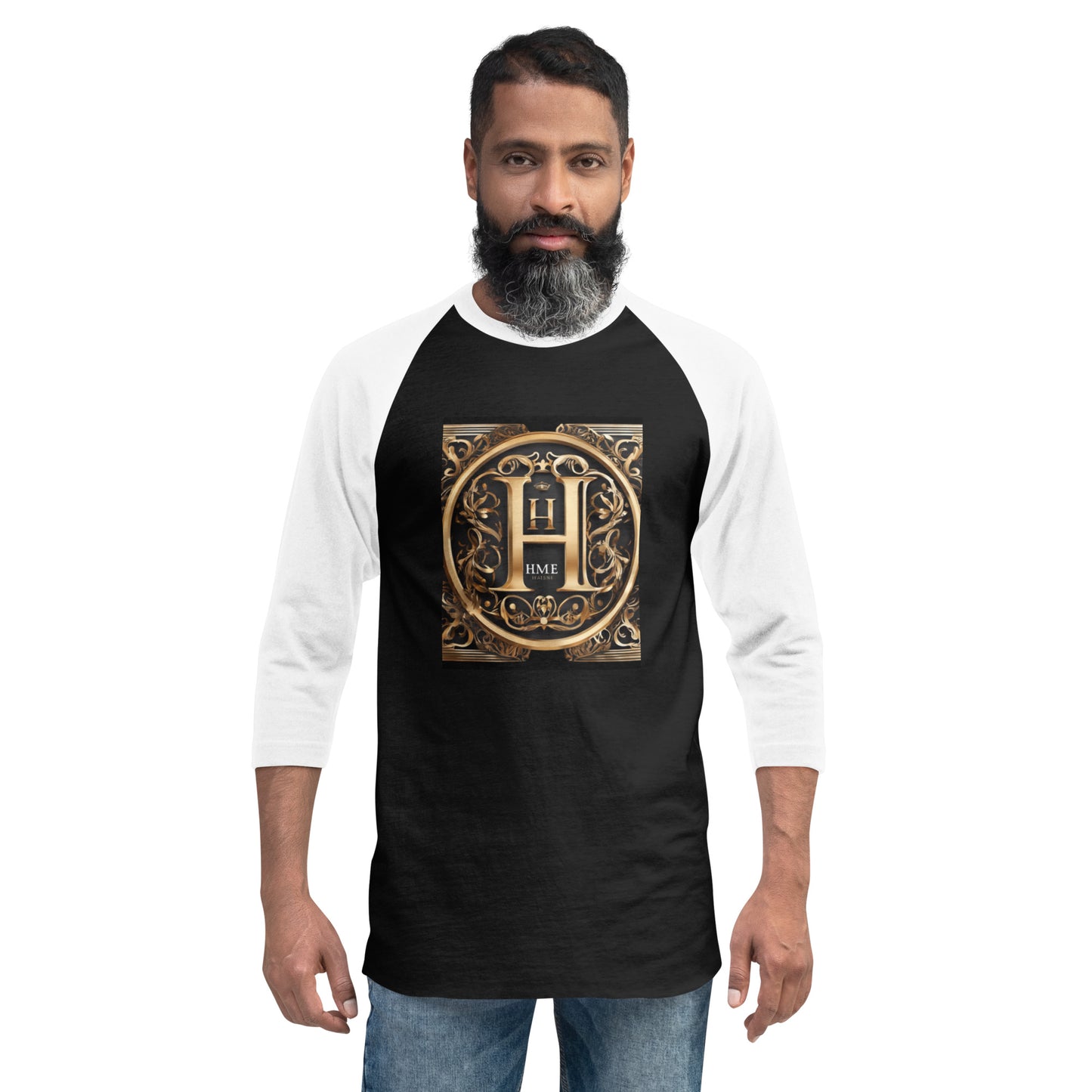 The Lou Collection 3/4 sleeve raglan shirt (White Logo)