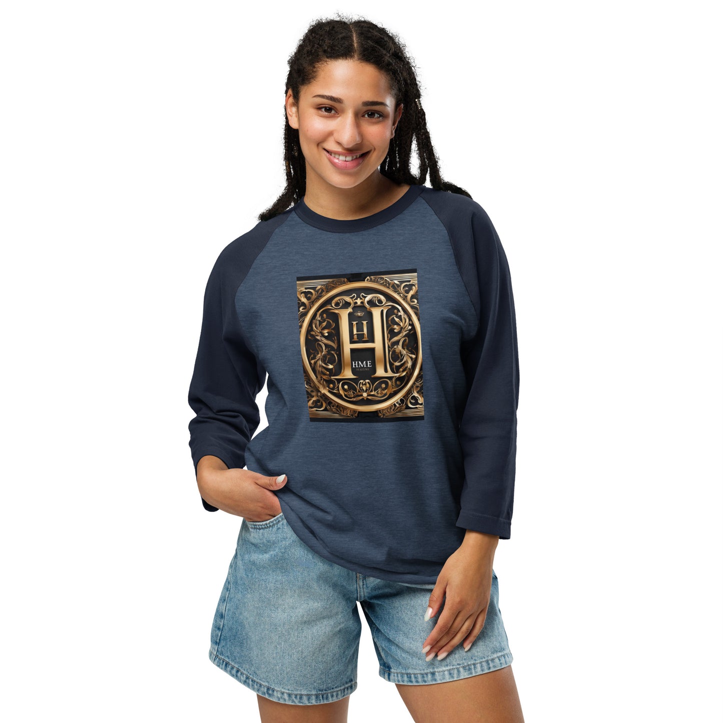 The Lou Collection 3/4 sleeve raglan shirt (White Logo)