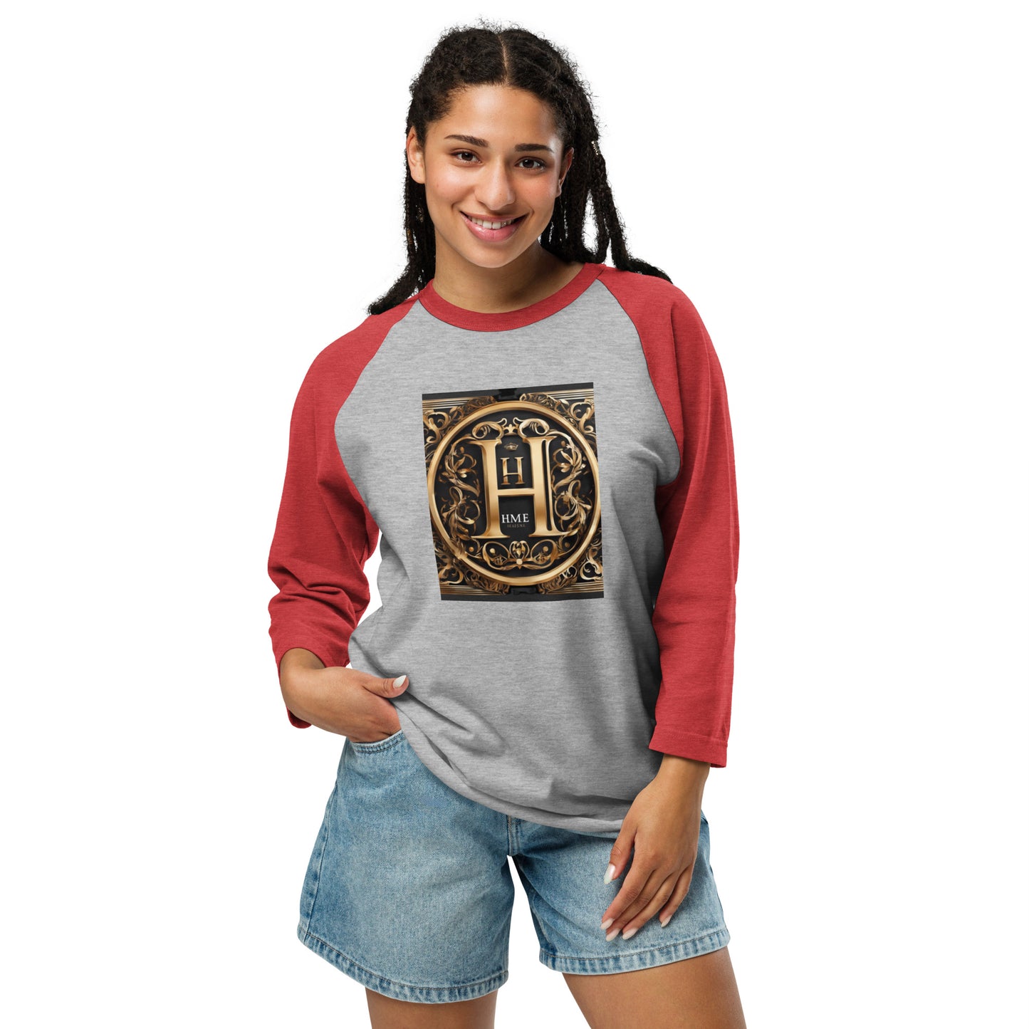 The Lou Collection 3/4 sleeve raglan shirt (White Logo)