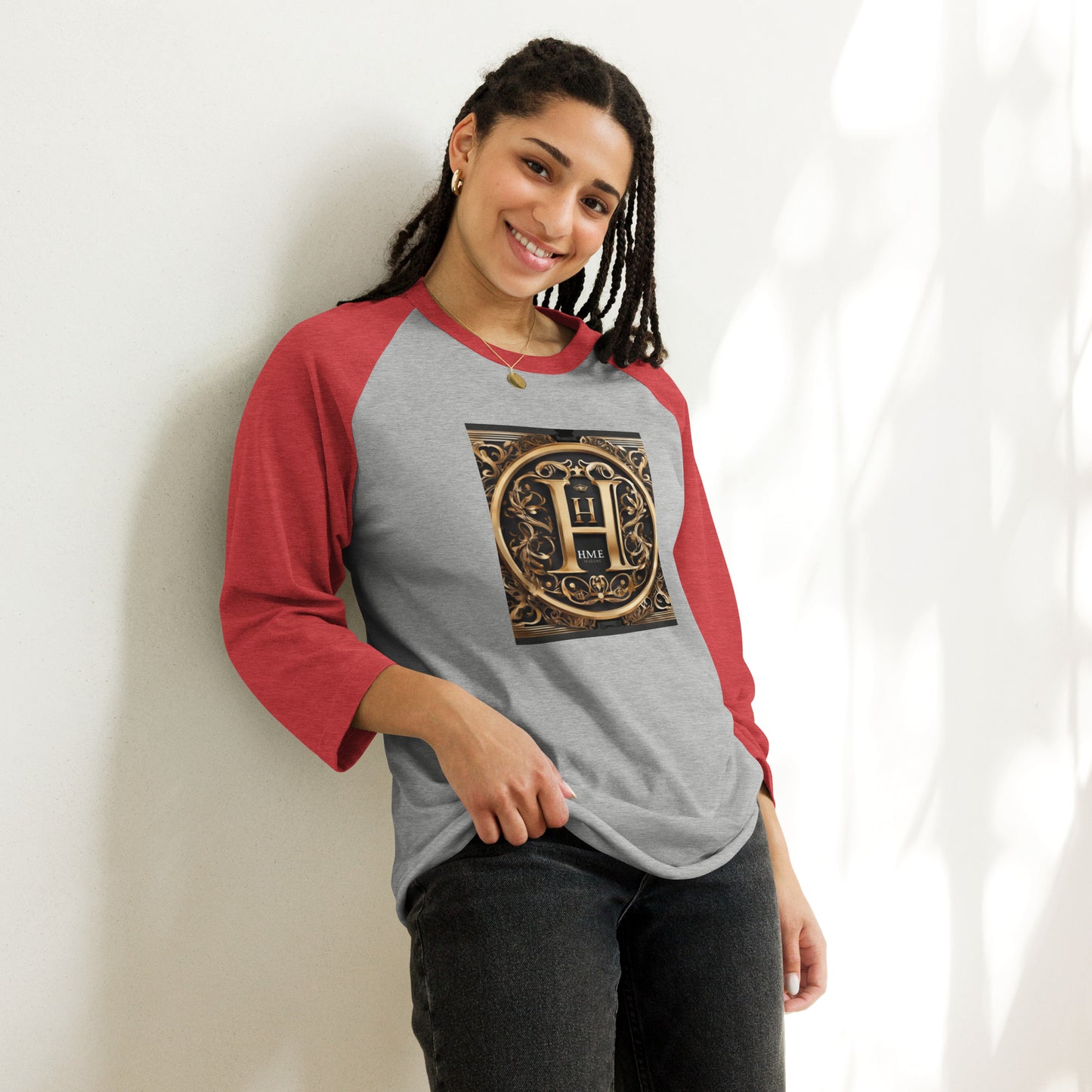 The Lou Collection 3/4 sleeve raglan shirt (White Logo)
