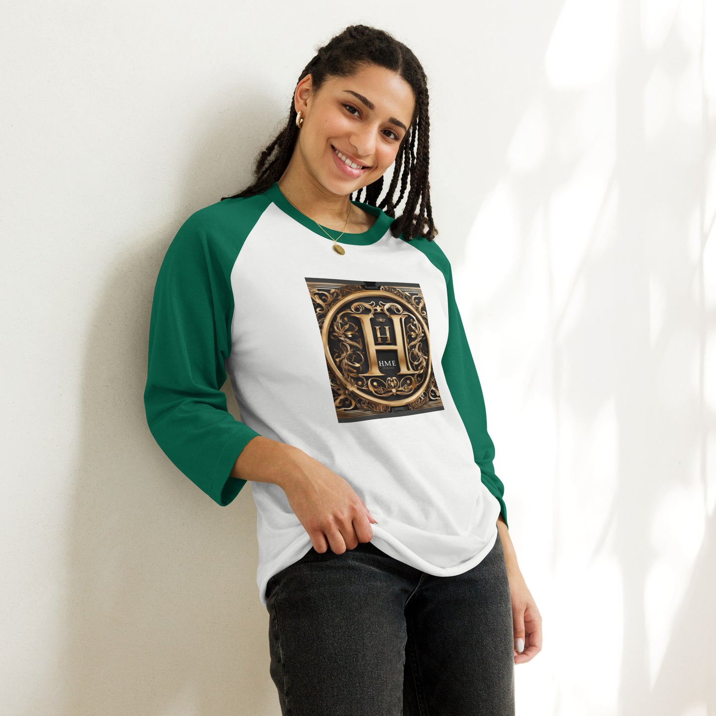 The Lou Collection 3/4 sleeve raglan shirt (White Logo)