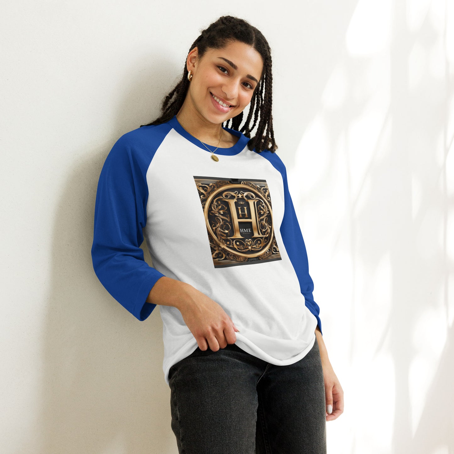 The Lou Collection 3/4 sleeve raglan shirt (White Logo)