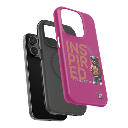 Phone Cases - HME Logo Bear, Inspired to take action Pink