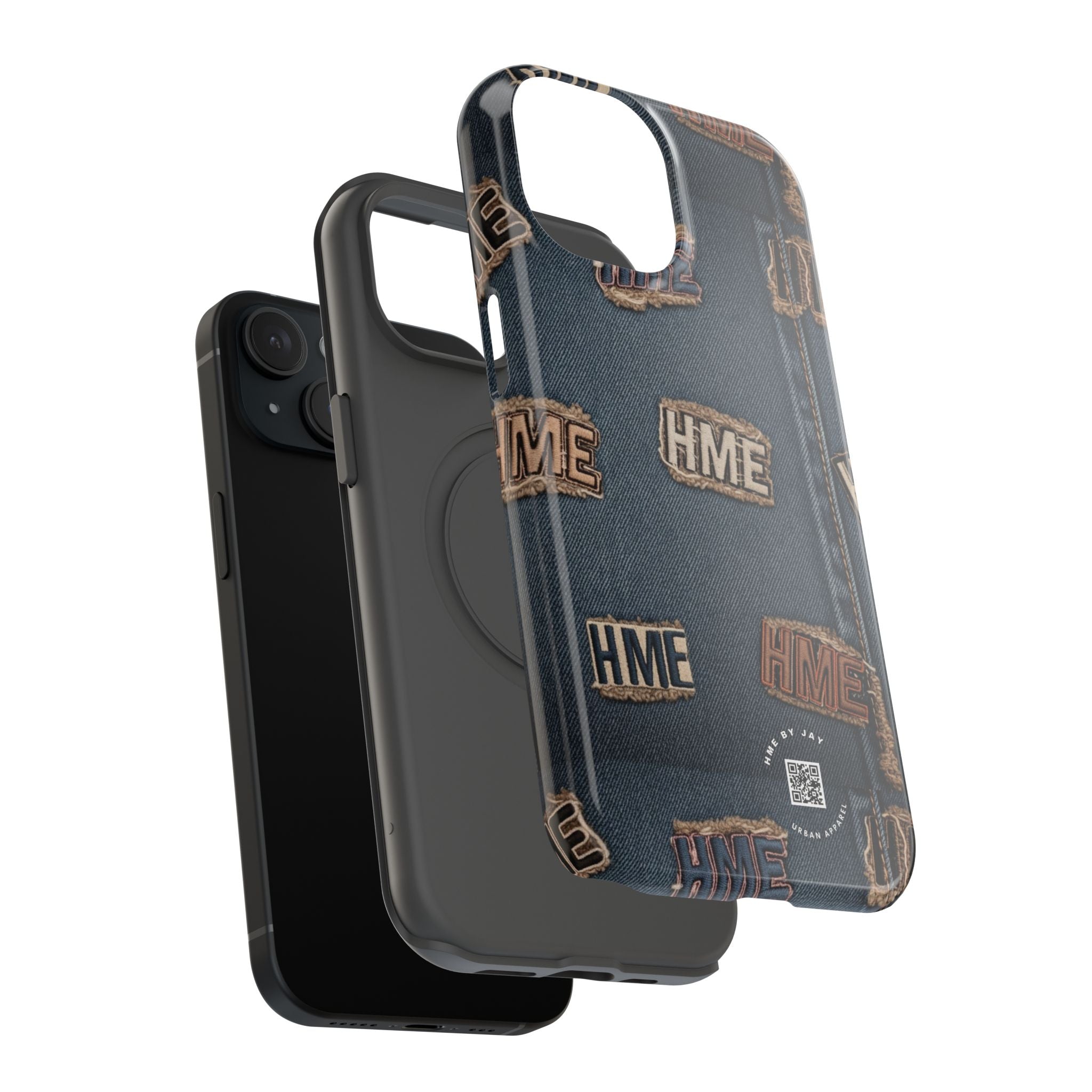 Phone Case Stressed Denim HME Patches Impact-Resistant