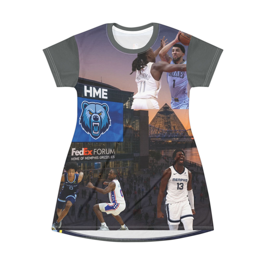 NBA Young Stars T-Shirt Dress - Memphis Grizzlies Scotty Pippen Jr, Jaren Jackson Jr, Jaylen Wells