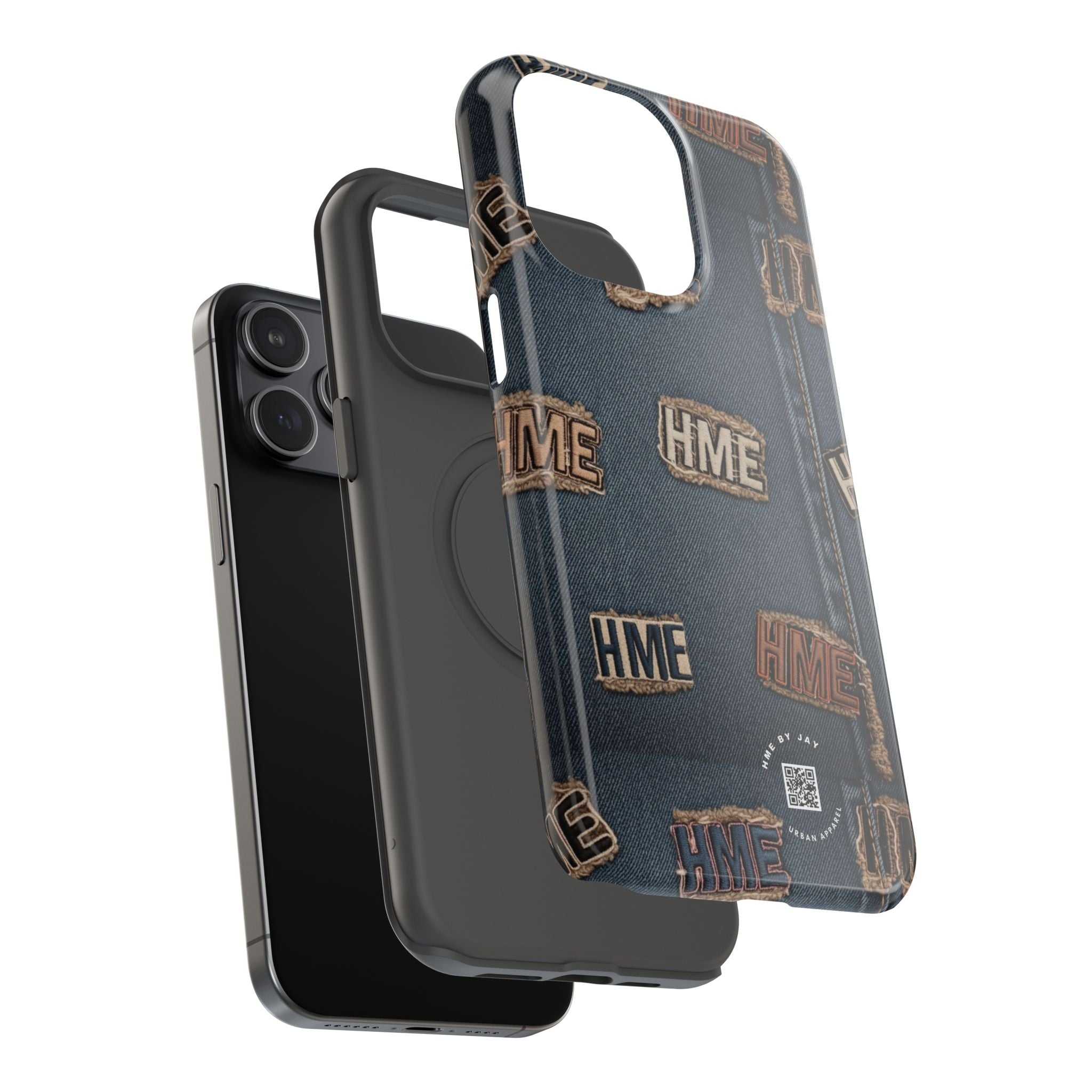 Phone Case Stressed Denim HME Patches Impact-Resistant