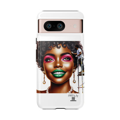 Phone Case - Ahnye's Melanin Collection Devine 9, AKA creation of beauty (White)