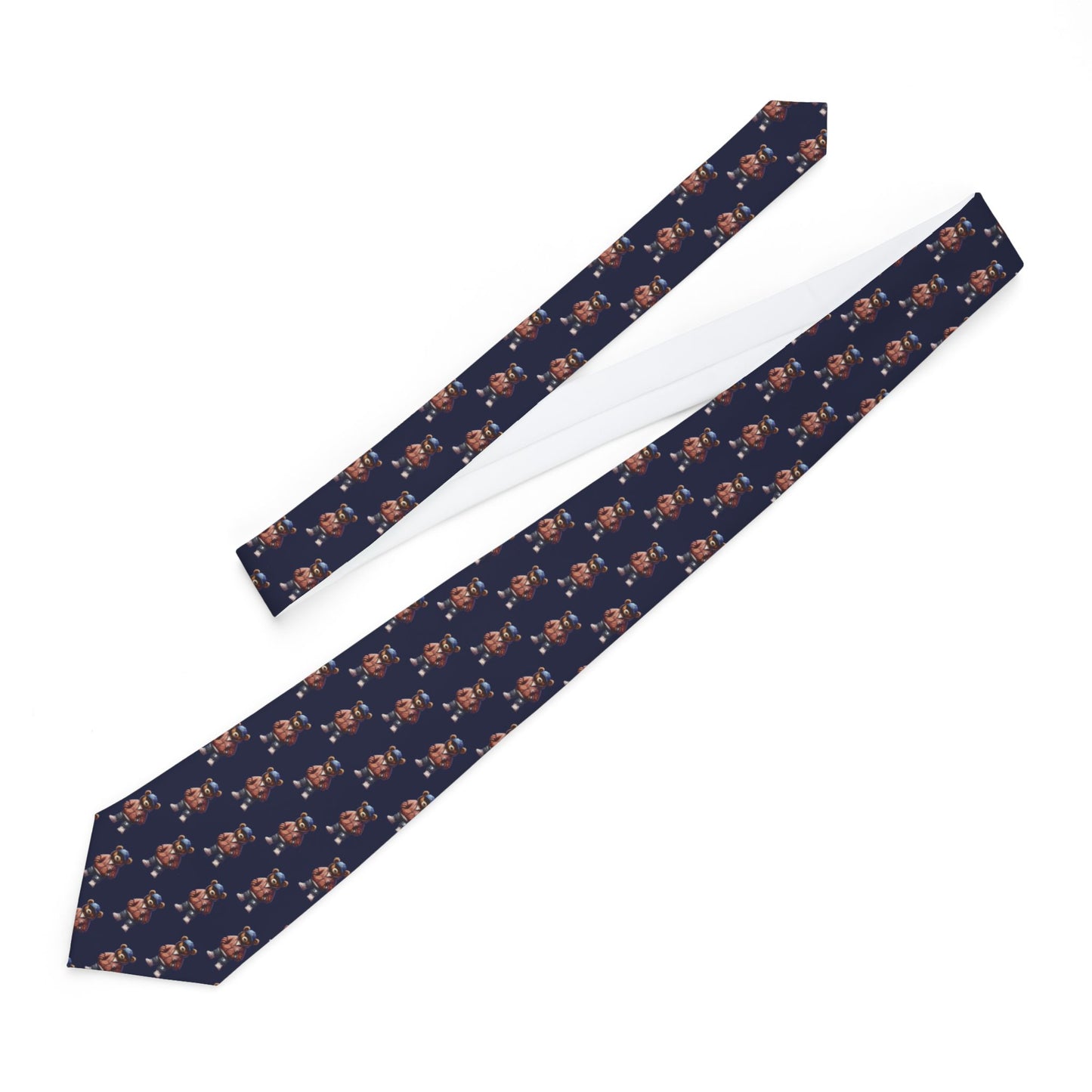 HME Bear Logo Collection Dark Navy Blue Necktie