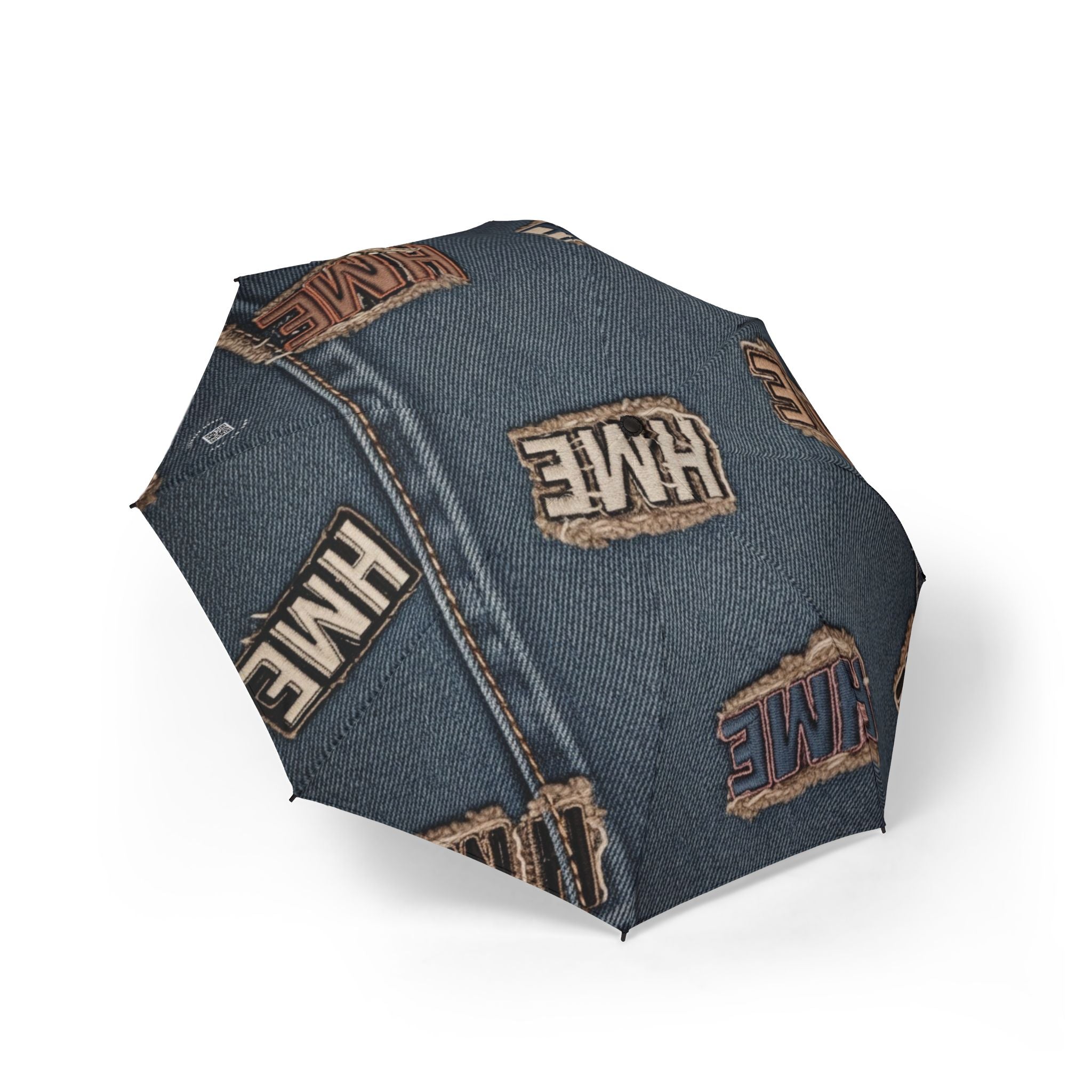 Umbrella - HME Blue Stressed Denim with Patches Design