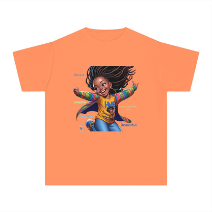 Empowerment Youth Tee (Ahnye's Melanin Collection) - Smart, Creative, Fearless, Beautiful, Gift for Kids, Inspirational Apparel, Back to School, Birthday, [...]