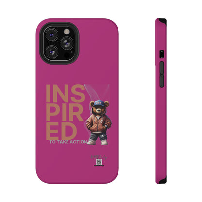 Phone Cases - HME Logo Bear, Inspired to take action Pink