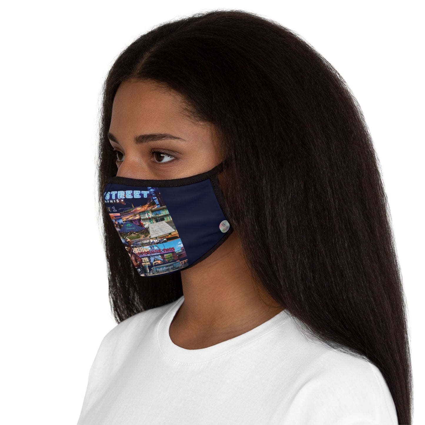 Rep Yo City Memphis Dark Navy Blue Fitted 2 layer Polyester Face Mask