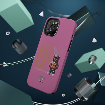 Phone Cases - HME Logo Bear, Inspired to take action light pink