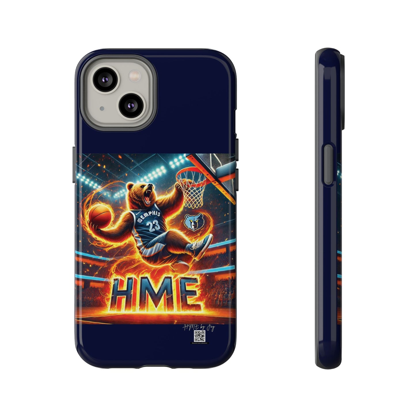 Phone Cases - Memphis Grizzlies Bear Dunkin on Fire Design