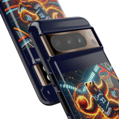 Phone Cases - Memphis Grizzlies Bear Dunkin on Fire Design