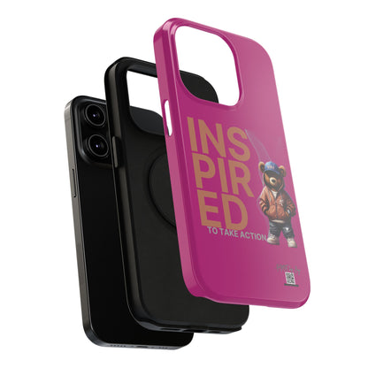 Phone Cases - HME Logo Bear, Inspired to take action Pink