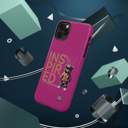 Phone Cases - HME Logo Bear, Inspired to take action Pink