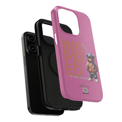 Phone Cases - HME Logo Bear, Inspired to take action light pink
