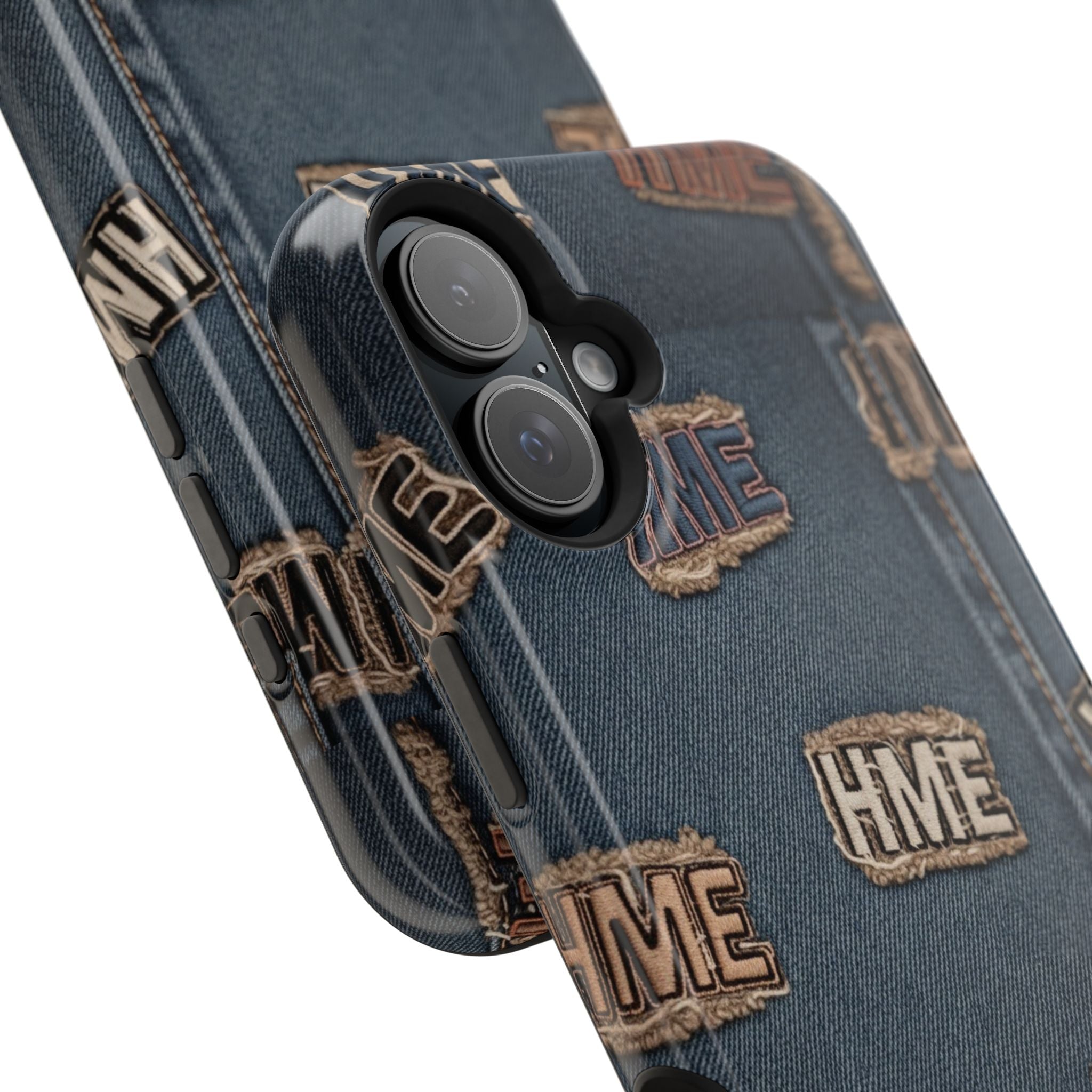 Phone Case Stressed Denim HME Patches Impact-Resistant