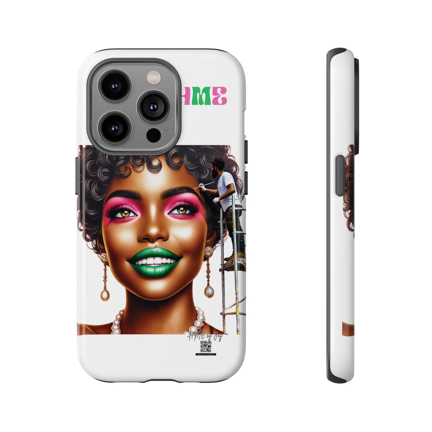 Phone Case - Ahnye's Melanin Collection Devine 9, AKA creation of beauty (White)