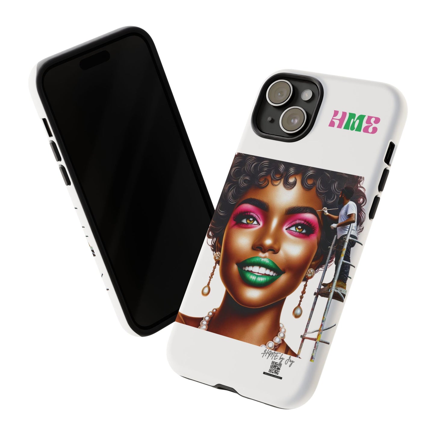 Phone Case - Ahnye's Melanin Collection Devine 9, AKA creation of beauty (White)