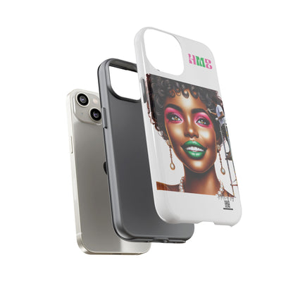 Phone Case - Ahnye's Melanin Collection Devine 9, AKA creation of beauty (White)