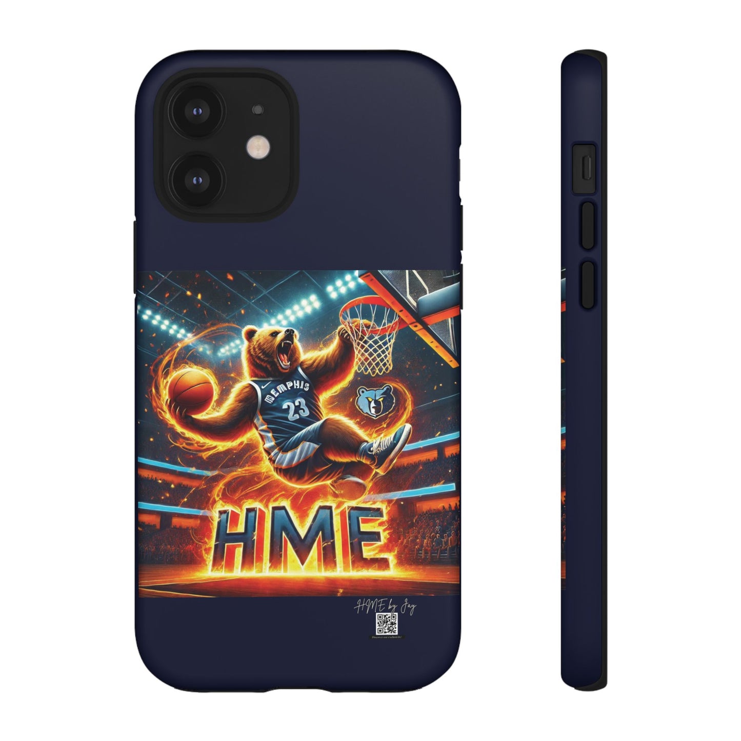 Phone Cases - Memphis Grizzlies Bear Dunkin on Fire Design