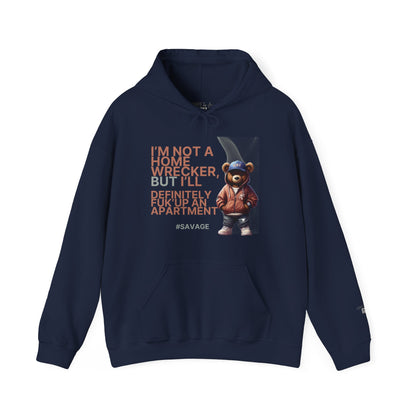 HME Bear Logo Heavy Blend Hooded Sweatshirt - I'm not a Home Wrecker Design